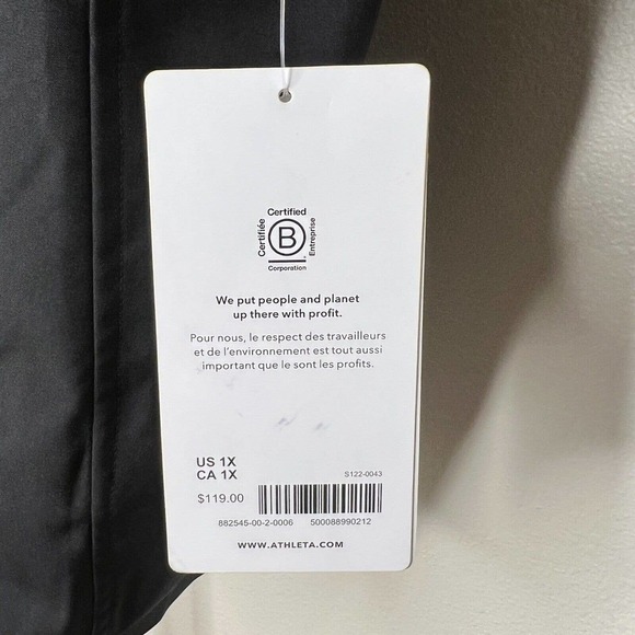 Athleta Black Long Sleeve Cropped Button Up Stretch Tech Top Plus Size 1X NWT - Picture 11 of 16